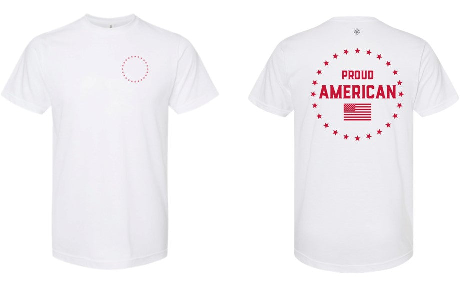 Proud American RED TEXT (Front & Back)