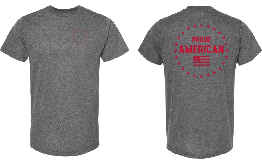 Proud American RED TEXT (Front & Back)
