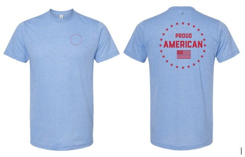 Proud American RED TEXT (Front & Back)